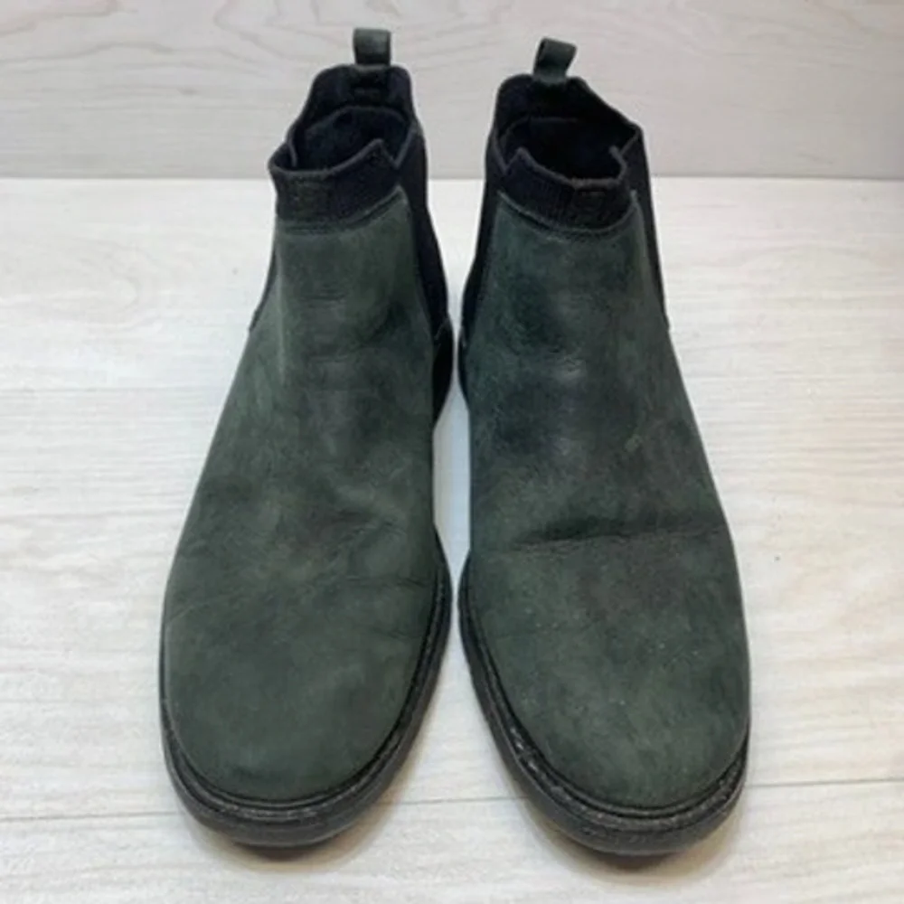 Mark Nason Mens 8.5 Chelsea Boots Nubuck LeatherBlack Gore Lug Sole‎